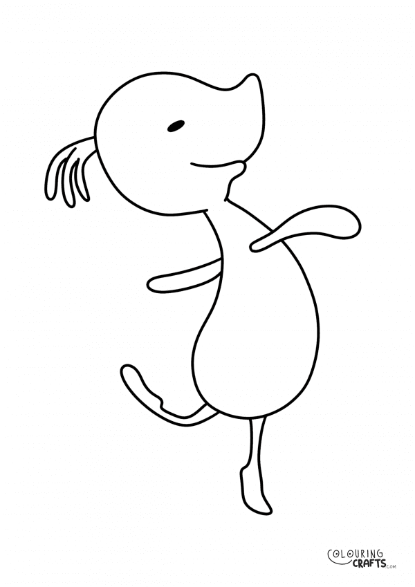 A drawing Of Padget from Bing Bunny with a plain background to print and colour for free.