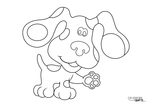 A drawing Of Blue from Blues Clues with a plain background to print and colour for free.