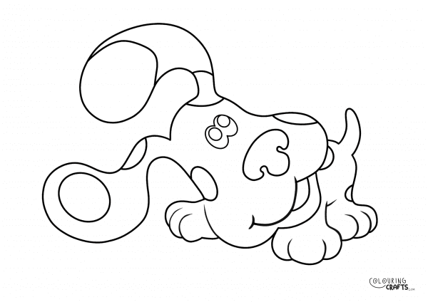 A drawing Of Blue from Blues Clues with a plain background to print and colour for free.