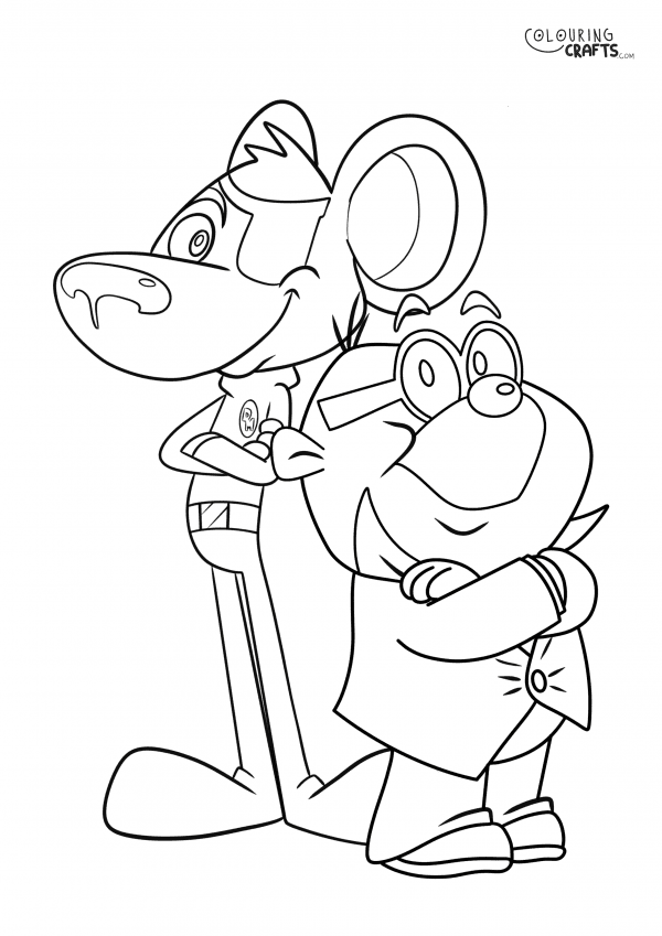 A drawing Of Danger Mouse And Penfold from Danger Mouse with a plain background to print and colour for free.