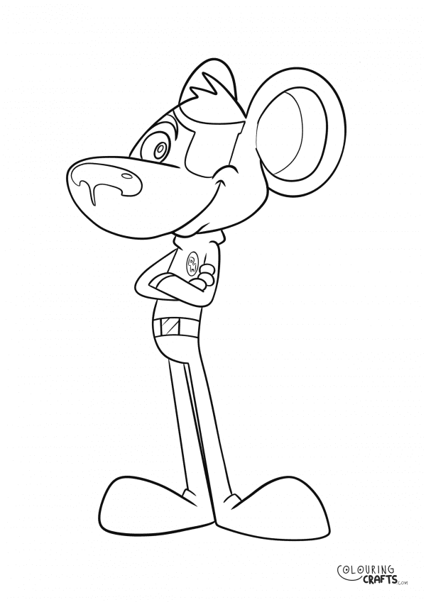 A drawing Of Danger Mouse with a plain background to print and colour for free.