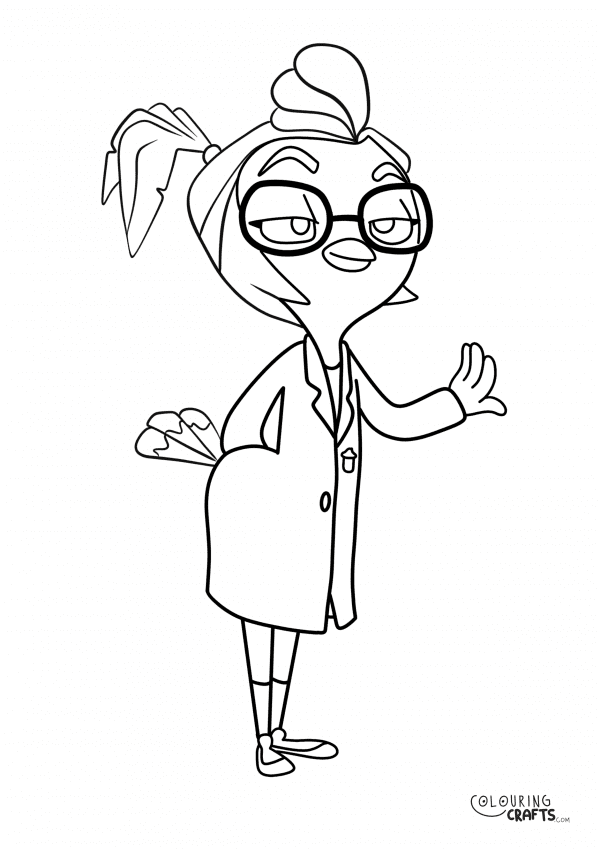 A drawing Of Professor Squawkencluck from Danger Mouse with a plain background to print and colour for free.