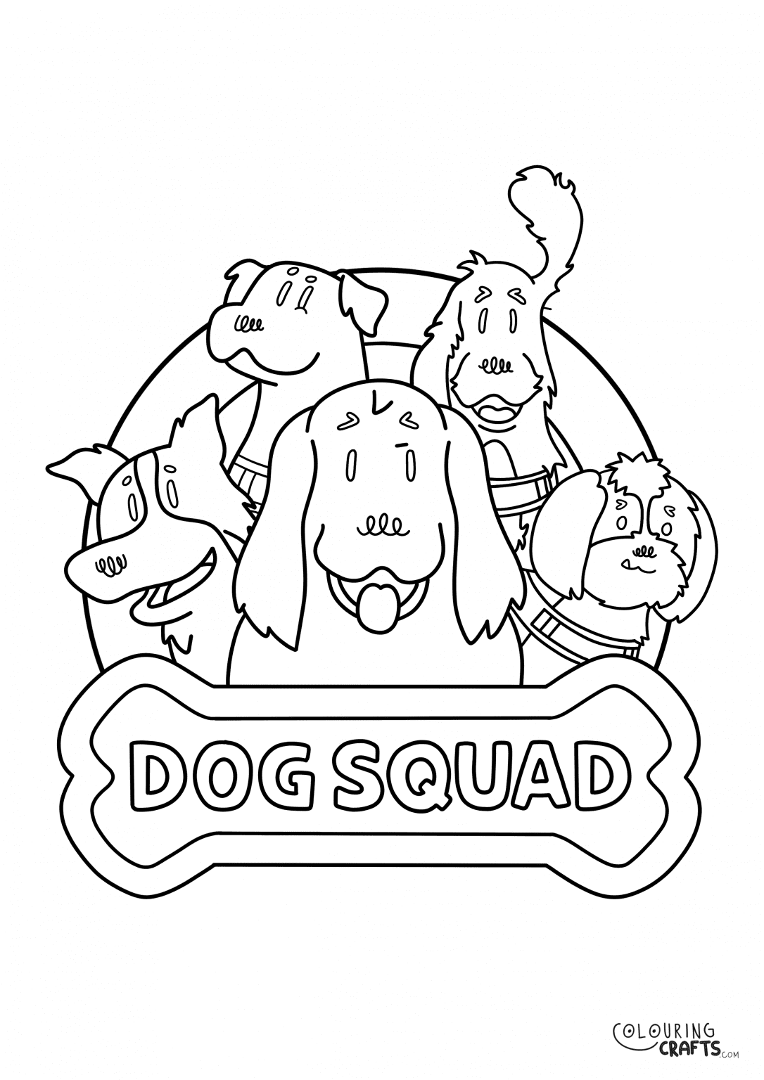 Dog Squad Colouring Page - Colouring Crafts