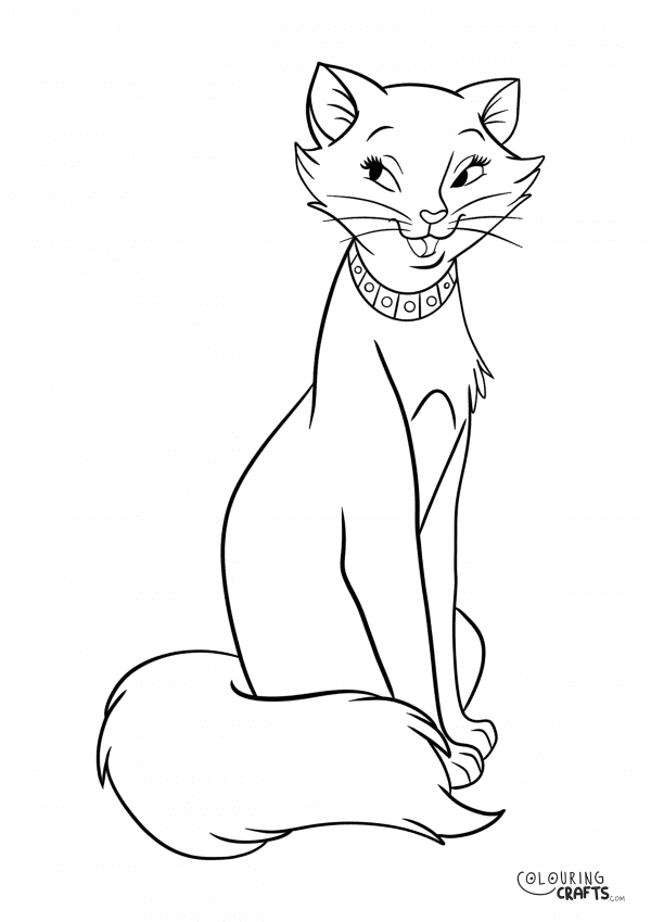 A drawing Of Duchess from Aristocats with a plain background to print and colour for free.