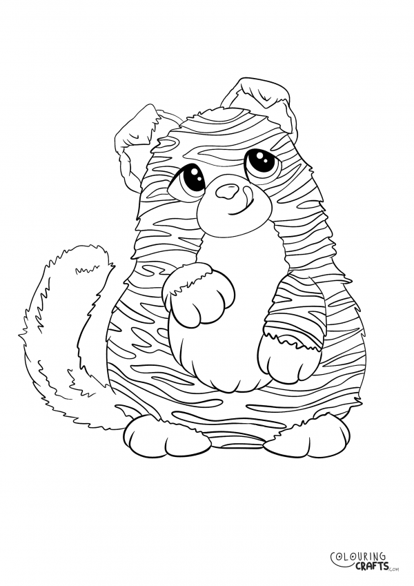 A drawing Of Fidget from Misfittens with a plain background to print and colour for free.
