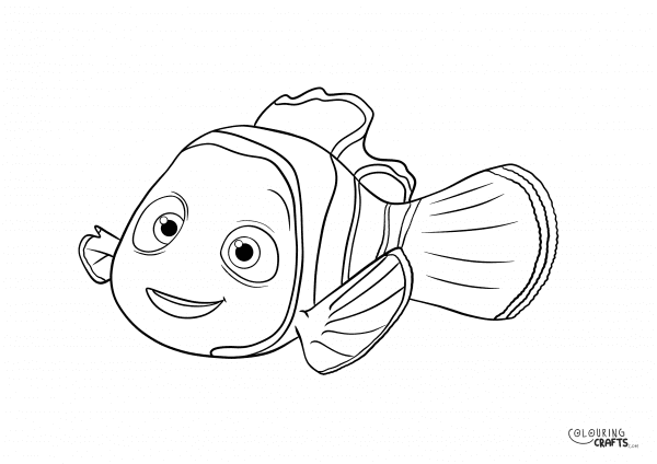 A drawing Of Nemo from Finding Nemo with a plain background to print and colour for free.