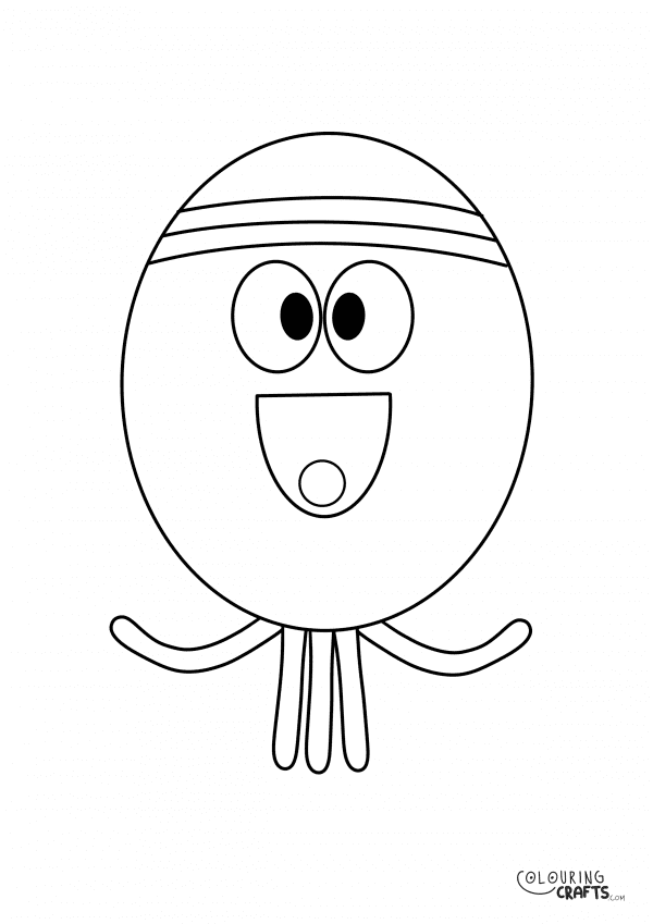 A drawing Of Betty from Hey Duggee with a plain background to print and colour for free.