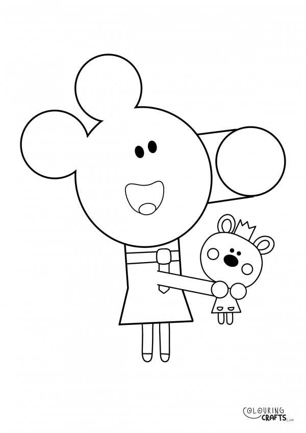 A drawing Of Norrie from Hey Duggee with a plain background to print and colour for free.
