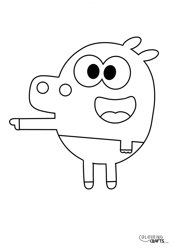 A drawing Of Roly from Hey Duggee with a plain background to print and colour for free.