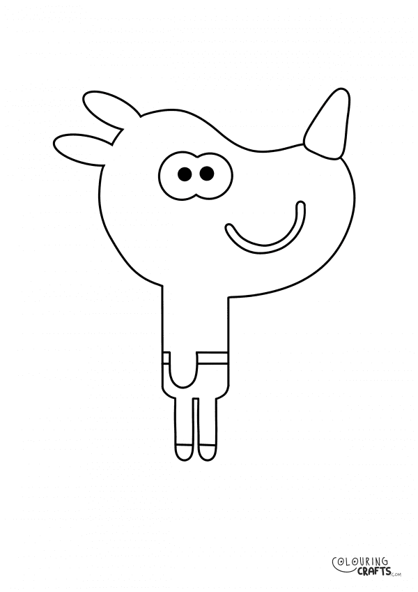 A drawing Of Tag from Hey Duggee with a plain background to print and colour for free.