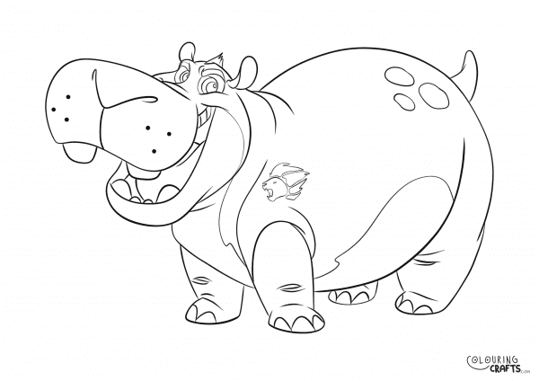 A drawing of Beshte from The Lion Guard with a plain background to print and colour for free.