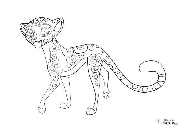 A drawing of Fuli from The Lion Guard with a plain background to print and colour for free.