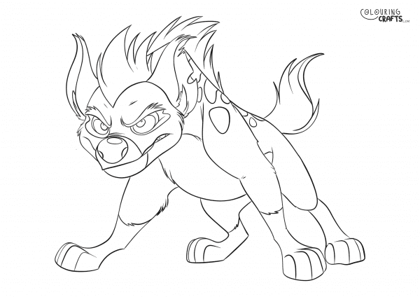 A drawing of Janja from The Lion Guard with a plain background to print and colour for free.