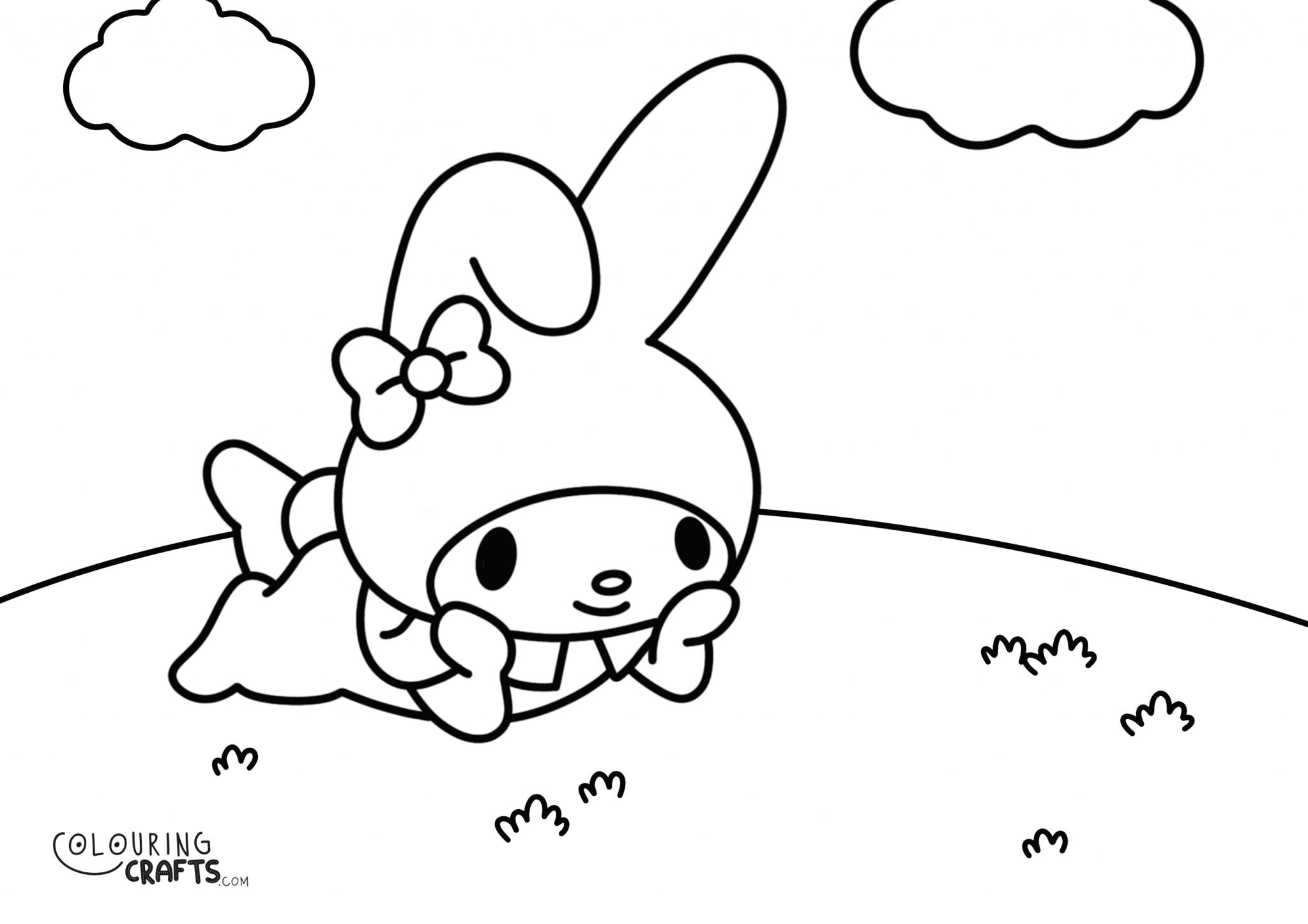 My Melody Hello Kitty Colouring Page - Colouring Crafts