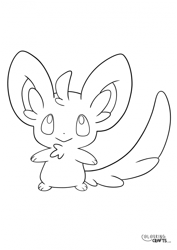A drawing of Minccino from Pokemon with a plain background to print and colour for free.