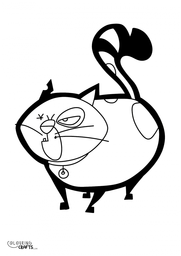 A drawing Of Scrapper from Mr Bean with a plain background to print and colour for free.