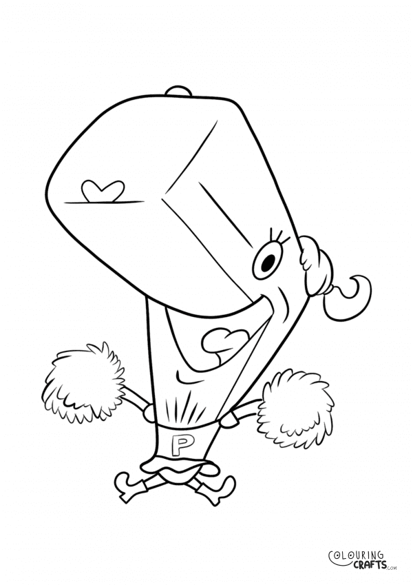 A drawing of Pearl Krabs from SpongeBob SquarePants with a plain background to print and colour for free.