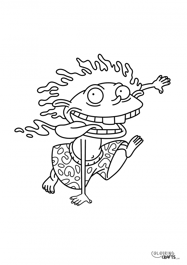 A drawing of Donnie from The Wild Thornberrys with a plain background to print and colour for free.