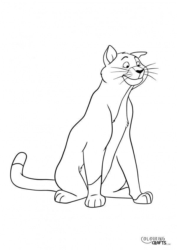 A drawing Of Thomas O'Malley from Aristocats with a plain background to print and colour for free.
